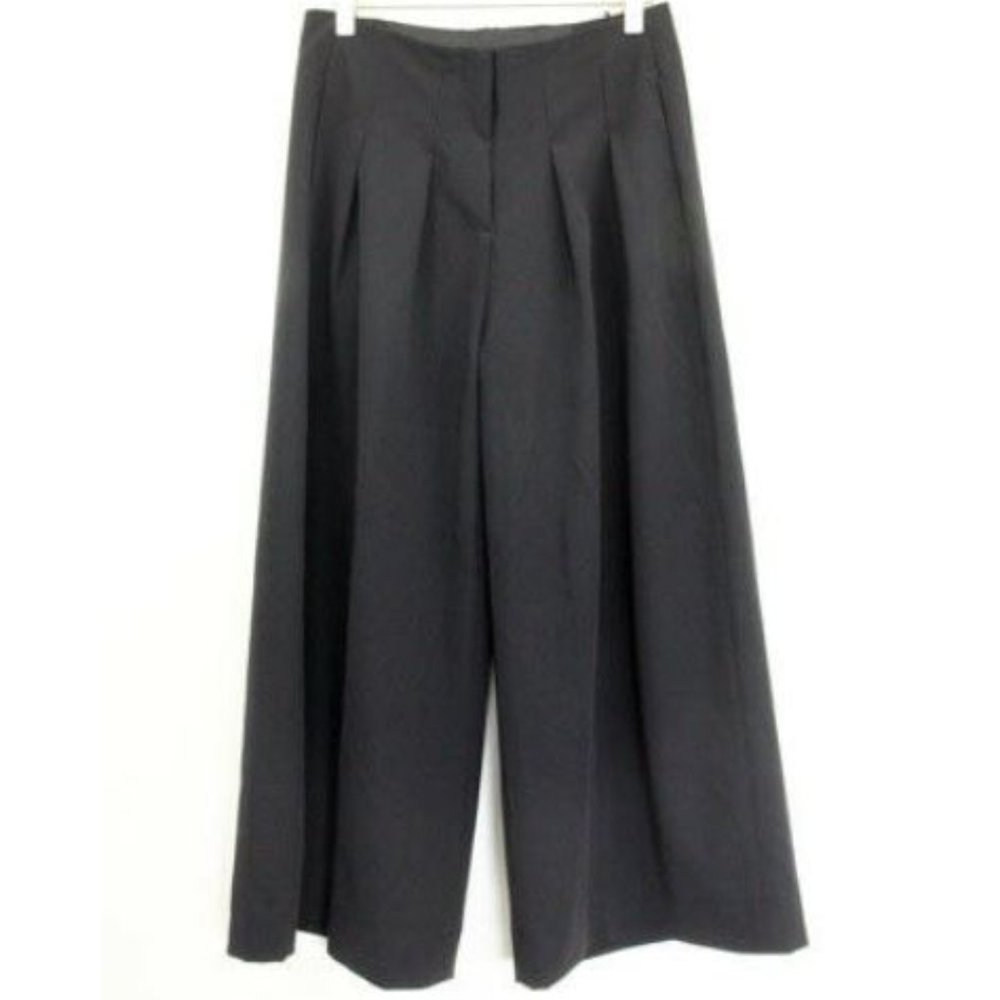 Stella Carakasi Wide Leg Cropped Pants Women XS Black Culottes Straight